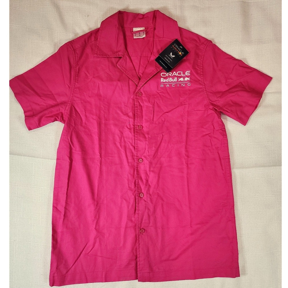 NWT Red Bull Racing Castore Miami GP F1 Special Edition Pink Button Shirt XS